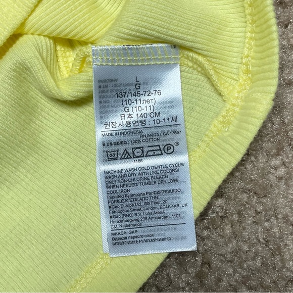 GAP KIDS YELLOW TANK TOP. NWT. SIZE LARGE (10) - Picture 6 of 6